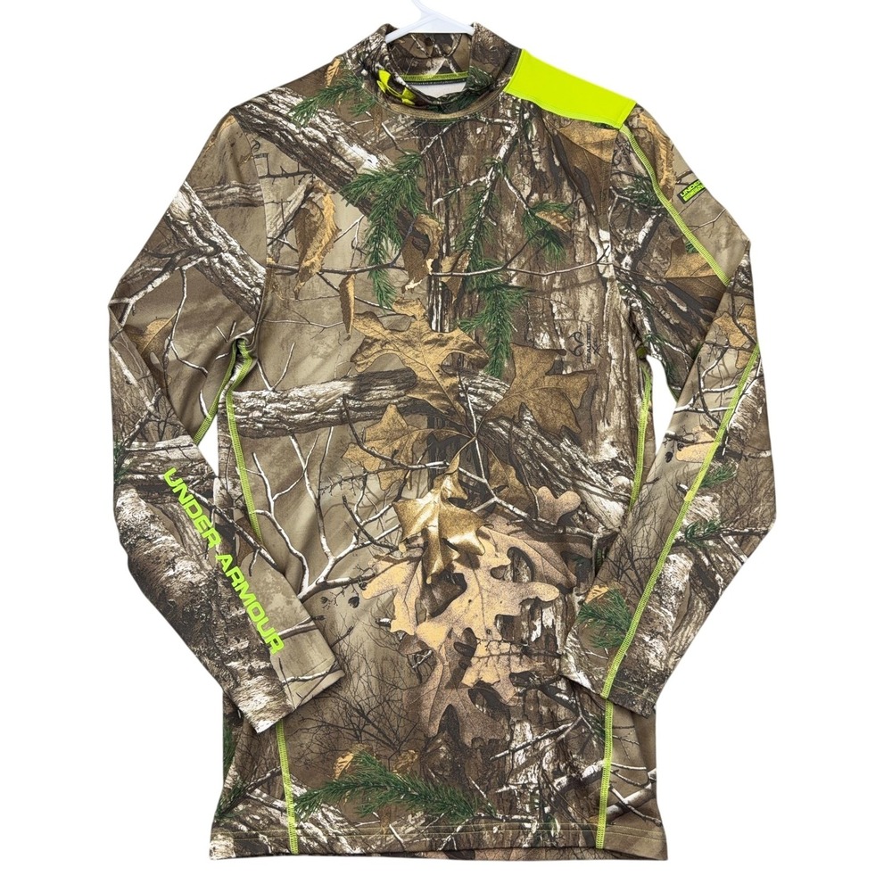 Under‎ Armour ColdGear Shirt Mens Medium Brown Camo Compression Base Layer